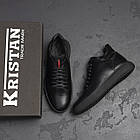 Чоловічі зимові шкіряні черевики ZG Black Red Premium Quality, фото 10