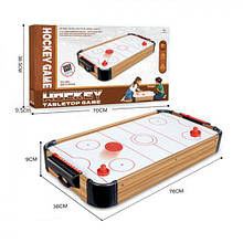 Настільна гра 2554 повітряний, дерев'яний, 76-38-9см, поле 67-35см, шайба 2шт, 2 біти, на бат-ці