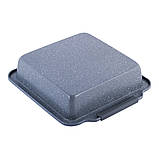 Форма для запікання квадратна Kamille 30,5х27х6 см із вуглецевої сталі з мармуровим покриттям, фото 2