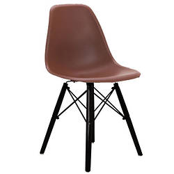 Стілець пластиковий без регулювання Тауер Вуд коричневий для клієнтів у зону очікування та кафе