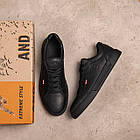Чоловічі шкіряні кросівки Levis Black, фото 7