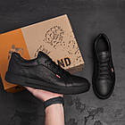 Чоловічі шкіряні кросівки Levis Black, фото 8