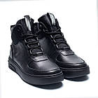 Чоловічі зимові черевики Black Leather, фото 2
