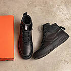 Чоловічі зимові черевики Black Leather, фото 5