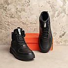 Чоловічі зимові черевики Black Leather, фото 6