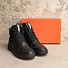 Чоловічі зимові черевики Black Leather, фото 7