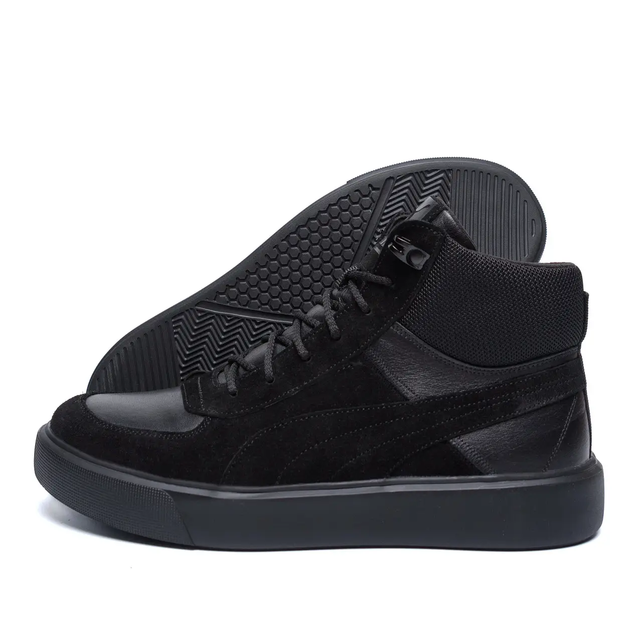 Чоловічі зимові черевики  Black Leather, фото 1