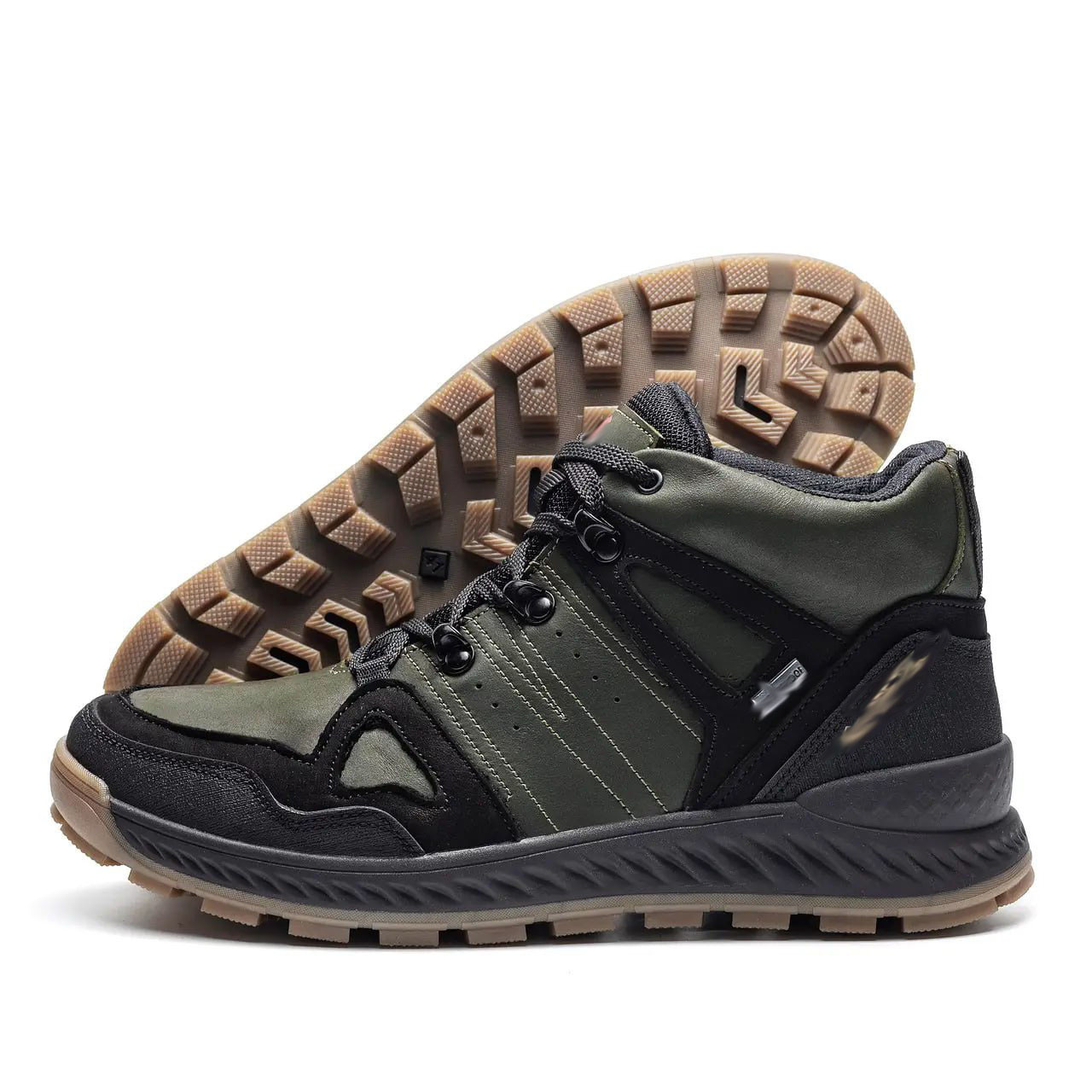 Чоловічі зимові шкіряні кросівки Е-series Clasic Olive, фото 1