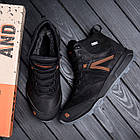 Чоловічі зимові шкіряні черевики Black, фото 10