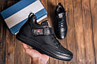 Чоловічі зимові шкіряні черевики Black, фото 7