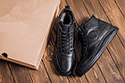 Чоловічі зимові шкіряні черевики  Black, фото 9