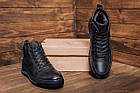 Чоловічі зимові шкіряні черевики  Black, фото 10