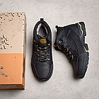 Чоловічі зимові шкіряні черевики Black, фото 5