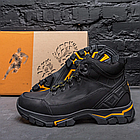 Чоловічі зимові шкіряні черевики Black, фото 8