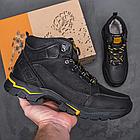 Чоловічі зимові шкіряні черевики Black, фото 10