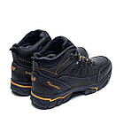 Чоловічі зимові шкіряні черевики NS black, фото 4