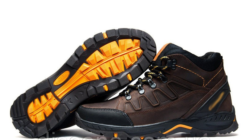 Чоловічі зимові шкіряні черевики NS brown, фото 1