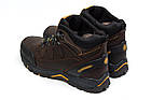 Чоловічі зимові шкіряні черевики NS brown, фото 4