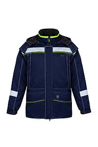 Куртка утеплена НЬЮМЕН темно-синя сумішова Твіл водовідштовхувальна з СО-стрічками