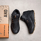 Чоловічі зимові шкіряні черевики Black, фото 7