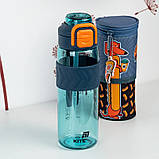 Пляшечка для води Kite, 800 мл, K25-1234-3 блакитно-помаранчова, фото 5