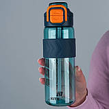 Пляшечка для води Kite, 800 мл, K25-1234-3 блакитно-помаранчова, фото 7
