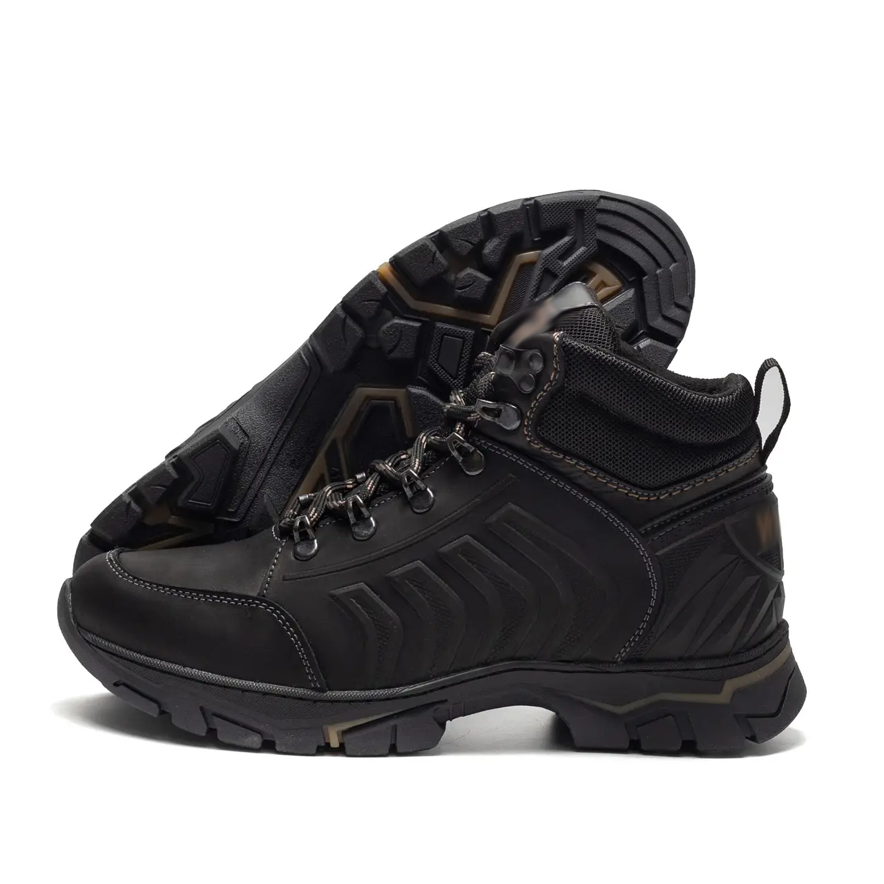Чоловічі зимові шкіряні черевики WJ Trekking Step Black, фото 1