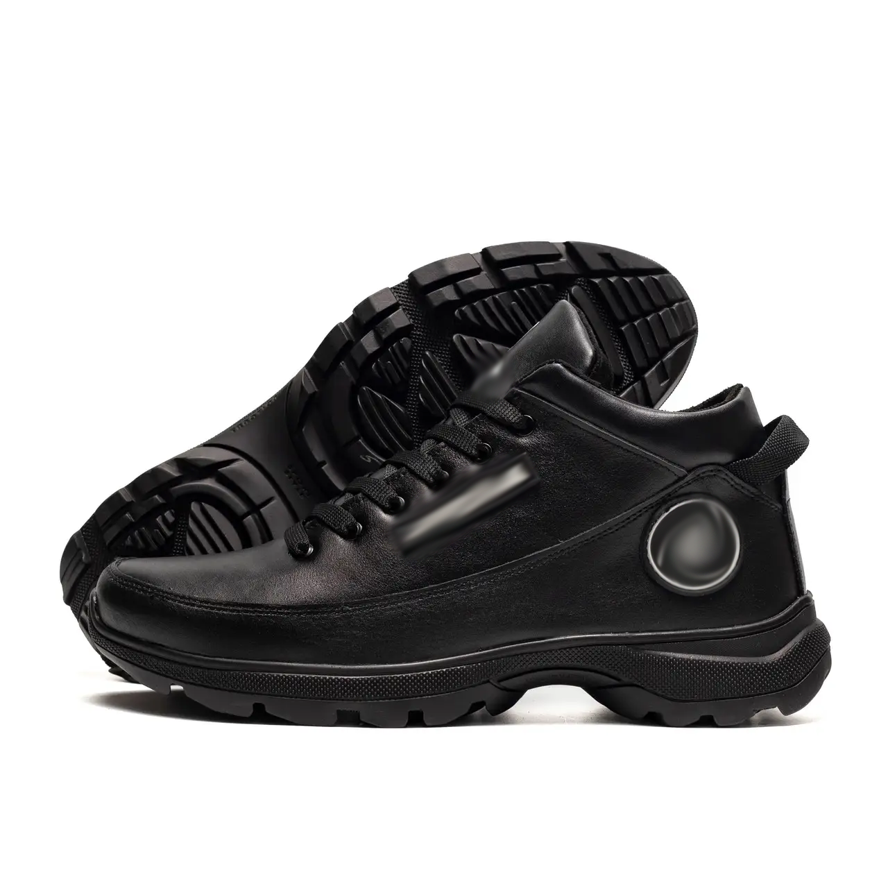 Чоловічі зимові шкіряні черевики DJ Step Black, фото 1