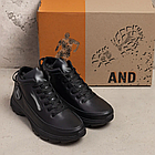 Чоловічі зимові шкіряні черевики DJ Step Black, фото 5