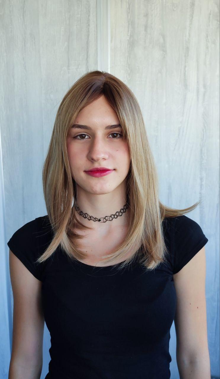 Перука пшенична подовжене каре з чубом середньої довжини русява (LCI6082), фото 1