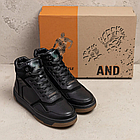 Чоловічі зимові шкіряні черевики LK Step Black, фото 5