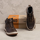 Чоловічі зимові шкіряні черевики LV brown Style, фото 7