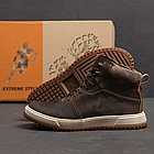 Чоловічі зимові шкіряні черевики LV brown Style, фото 9