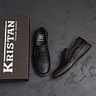 Чоловічі шкіряні туфлі LV Black, фото 10