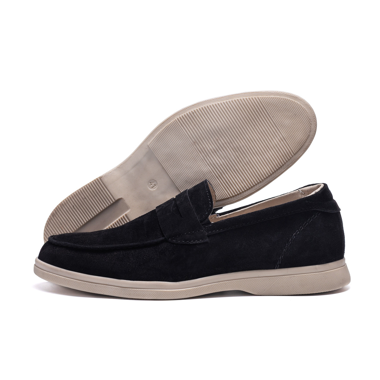 Чоловічі шкіряні лофери Black, фото 1