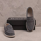 Чоловічі шкіряні лофери Light gray, фото 7