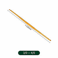 Гачок для в'язання металевий двосторонній довжина 13см, Ø3,0 на 4,0мм. Колір золотистий