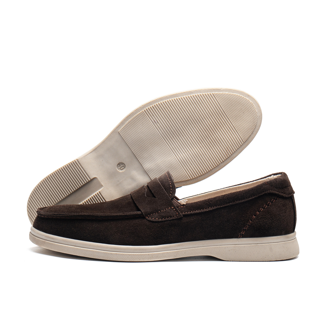 Чоловічі шкіряні лофери Dark Chocolate, фото 1