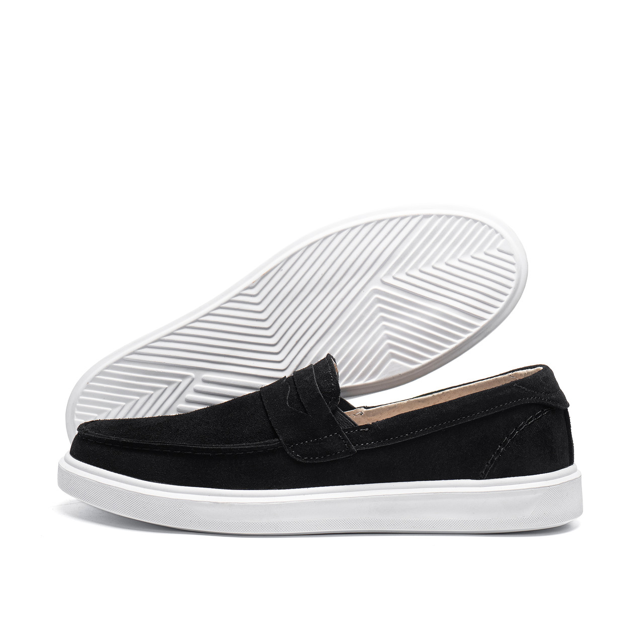 Чоловічі шкіряні лофери Black, фото 1