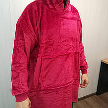 Плед - худі толстовка з капюшоном - бордовий (50)