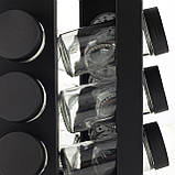 Набір ємностей для спецій 12 шт Ofenbach на квадратній підставці з нержавіючої сталі, фото 3