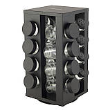 Набір ємностей для спецій 16 шт Ofenbach на квадратній підставці з нержавіючої сталі, фото 2