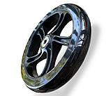 Колесо для самоката 175 мм × 30 мм, PU, з підшипниками 608, чорне, фото 4