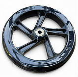 Колесо для самоката 175 мм × 30 мм, PU, з підшипниками 608, чорне, фото 5