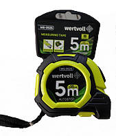 Рулетка Master Tool Autostop 2 фіксатора,нейлонове покриття,протиковзний гачок №ms-0525 5мх25мм