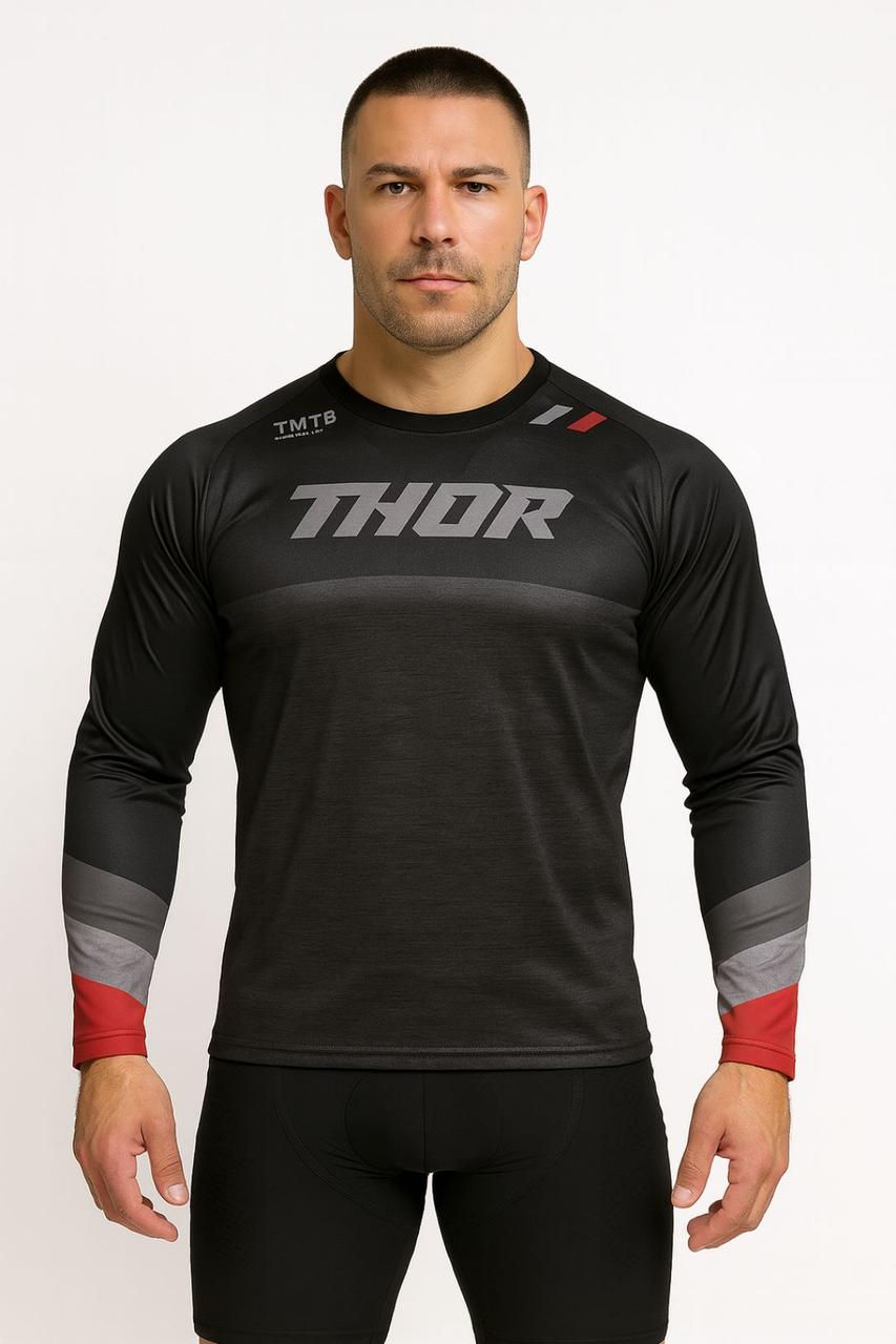 Рашгард чоловічий CoolMax TMTB THOR чорно-червоний, фото 1