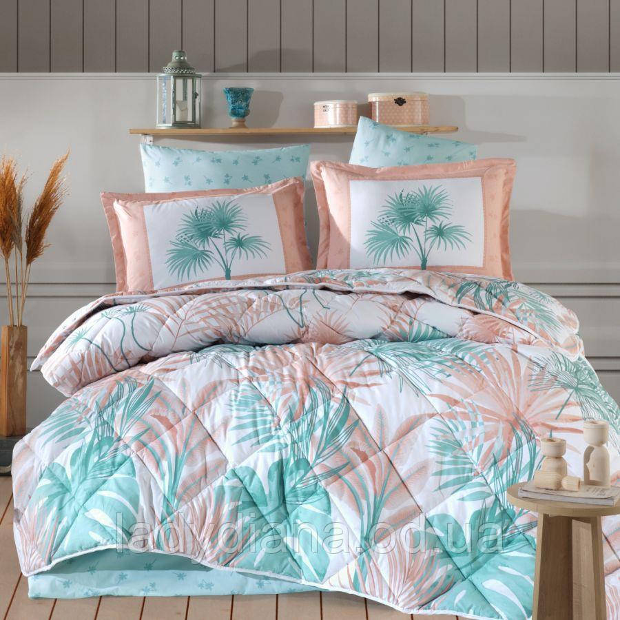 Комплект постільної білизни двоспальне євро 200x220 см ранфорс 100 % бавовна бязь Туреччина Clasy, фото 1