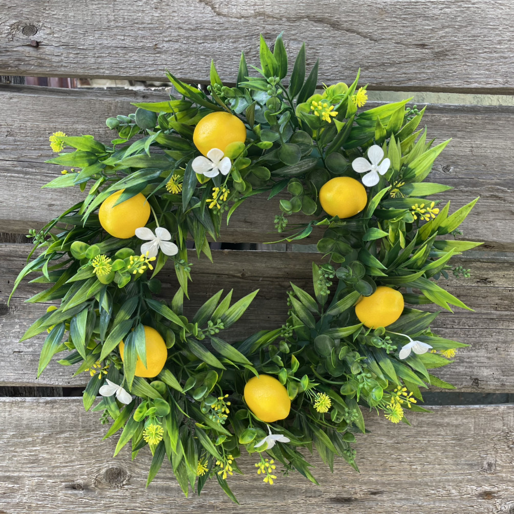 Штучний вінок з лимоном 40 см, фото 1