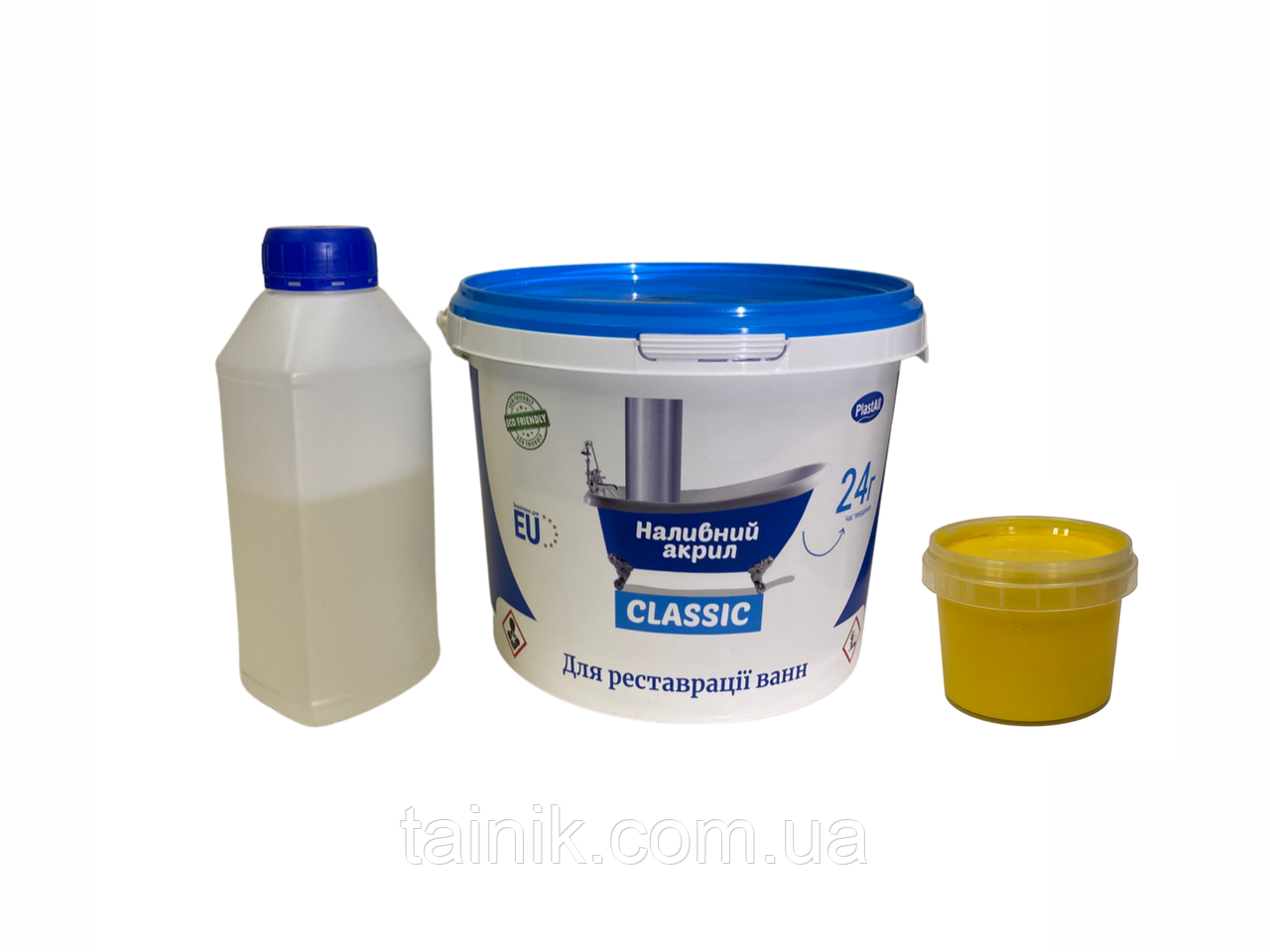 Наливний акрил для ванн Plastall Classic 1.7 м кольоровий Жовтий