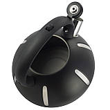 Чайник 2,5 л Ofenbach із нержавіючої сталі зі свистком чорний матовий зі смугами, фото 5